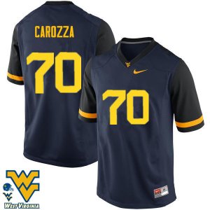 Men's West Virginia Mountaineers NCAA #70 D.J. Carozza Navy Authentic Nike Stitched College Football Jersey LB15W27KV